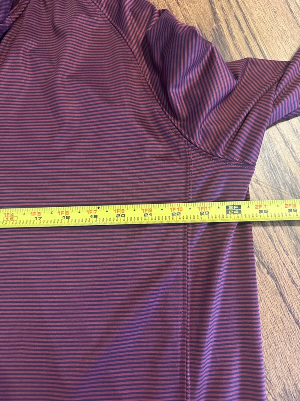 Walter Hagen burgundy and navy Striped long sleeve Polo - Picture 7 of 9